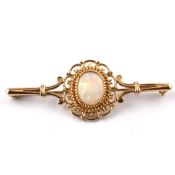HALLMARKED 9CT GOLD & OPAL BROOCH PIN