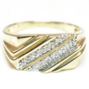 HALLMARKED 9CT GOLD & DIAMOND SIGNET RING