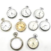 COLLECTION OF NICKEL SILVER POCKET WATCHES
