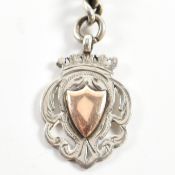 EDWARDIAN HALLMARKED SILVER POCKET WATCH & ALBERT CHAIN