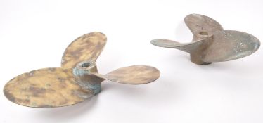 TWO VINTAGE BRASS BOAT PROPELLERS