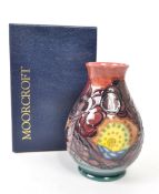 MOORCROFT - SQUAT BALUSTER VASE DECORATED IN WINTER PATTERN