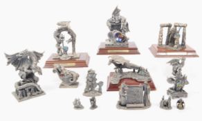 MYTH & MAGIC BY THE TUDOR MINT - CAST PEWTER DRAGON FIGURES