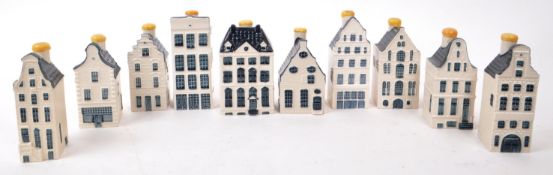 KLM - BOLS - COLLECTION OF TEN DELFT BLUE MINIATURE LIQUOR HOUSES