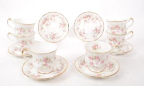 PARAGON - VICTORIANA ROSE - LATE 20TH CENTURY TEA CUPS AND SAUCERS