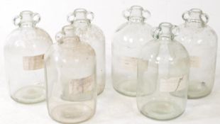 COLLECTION OF SIX VINTAGE 1980S DEMIJOHN GLASS BOTTLES