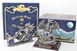 MYTH & MAGIC BY THE TUDOR MINT - CAST PEWTER DRAGON FIGURES