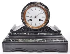 VICTORIAN 19TH CENTURY BLACK & GREEN MARBLE MANTEL CLOCK