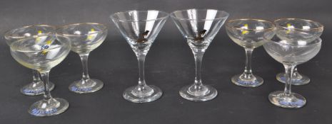 BABYCHAM - EIGHT MID CENTURY GLASSES