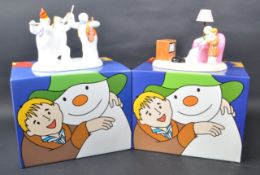 COALPORT CHARACTERS - THE SNOWMAN - TWO CERAMIC FIGURINES