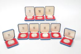 COLLECTION OF 1977 SILVER JUBILEE SILVER PROOF CROWNS
