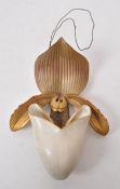ROYAL WORCESTER - 1882 PORCELAIN ORCHID WALL POCKET