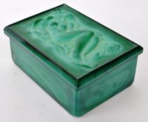 HEINRICH HOFFMANN - ART DECO MALACHITE GLASS BOX AND LID