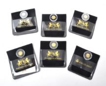 SIX 24 CARAT GOLD 2023 £5 COINS