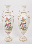 ROYAL WORCESTER - PAIR OF 20TH CENTURY FINE BONE CHINA VASES