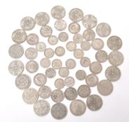 COLLECTION OF BRITISH .500 SILVER COINS