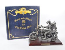 MYTH & MAGIC BY THE TUDOR MINT - CAST PEWTER DRAGON FIGURE - 'HOT WHEELS'