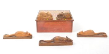 H TODD - FIVE 1980S CARVED ANIMAL FIGURES