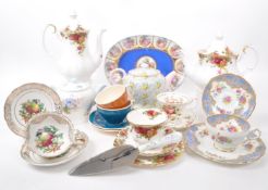 COLLECTION OF 20TH CENTURY FINE BONE CHINA TEAPOTS, CUPS AND SAUCERS