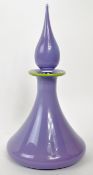 VINTAGE 20TH CENTURY PURPLE GLASS WINE DECANTER