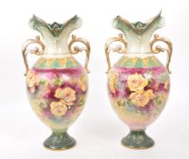 TWO MID 19TH CENTURY ROYAL WORCESTER VASES