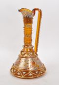 VINTAGE 20TH CENTURY GILT AMBER GLASS EWER