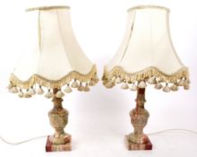 PAIR OF VINTAGE 20TH CENTURY ONYX TABLE LAMPS