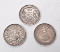 THREE EARLY 20TH CENTURY SILVER HALLMARKED MEDALS