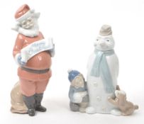 NAO - LLADRO - TWO CONTEMPORARY PORCELAIN CHRISTMAS FIGURINES