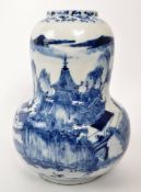 CHINESE 19TH CENTURY BLUE & WHITE PORCELAIN VASE