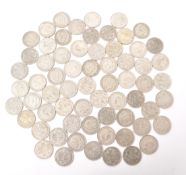 LARGE COLLECTION OF .500 SILVER HALF CROWNS