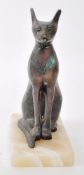 VINTAGE 20TH-CENTURY BRONZE STATUE OF AN EGYPTIAN CAT