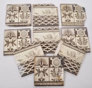 WEDGWOOD - ETRURIA - COLLECTION OF NINE VICTORIAN TILES