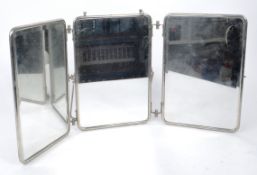 VINTAGE MID-CENTURY FOLDING TRIPTYCH BARBER MIRROR