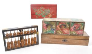 COLLECTION OF 20TH CENTURY CHINESE BOXES AND ABACUS