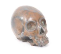 VINTAGE 20TH CENTURY BRONZED METAL CAST SKULL