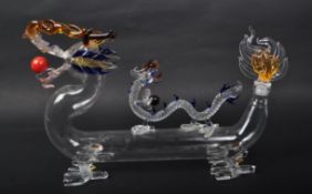 VINTAGE 20TH CENTURY MURANO STYLE CHINESE DRAGON DECANTER