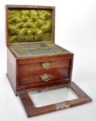VINTAGE 1915 MAHOGANY CARVED JEWELLERY BOX