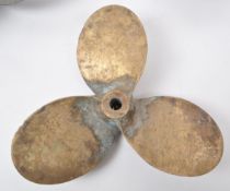 THREE VINTAGE BRASS BOAT PROPELLERS