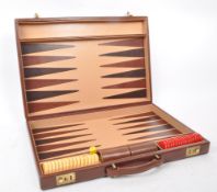 ASPREY - VINTAGE LEATHER BACKGAMMON ATTACHE