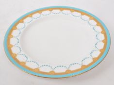 MINTONS - 19TH CENTURY JEWELLED BLUE AND WHITE PLATE
