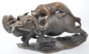 LARGE SOUTH AFRICAN CARVED SOAPSTONE SCULPTURE