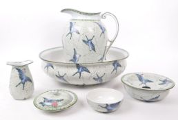 RIDGWAYS - COLLECTION OF LATE 19TH CENTURY SEMI-PORCELAIN WASH SET PIECES