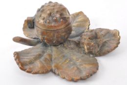 VINTAGE 20TH CENTURY BRASS ACORN INKWELL