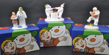 COALPORT CHARACTERS - THE SNOWMAN - THREE CERAMIC FIGURINES