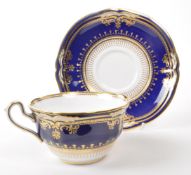 SPODE - LANCASTER COBALT - TEACUP & SAUCER
