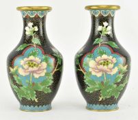 PAIR OF 20TH CENTURY CLOISONNE VASES 民国 铜胎掐丝珐琅彩小瓶一对