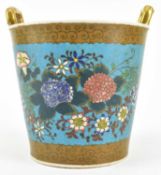 JAPANESE MEIJI PERIOD KAIYOSYA CERAMIC CLOISONNE PLANTER 明治 開洋社 瓷胎景泰蓝花盆