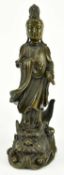 QING DYNATY BRONZE FIGURE OF GUANYIN 清 铜观音立像
