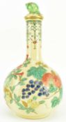 JAPANESE MEIJI ERA KIIKOZAN VASE WITH CRICKET COVER 日本明治萨摩烧长颈瓶